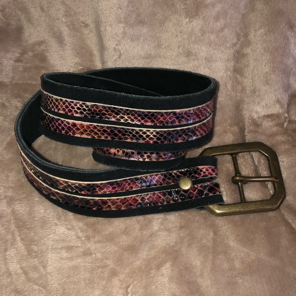 Melamed black suede belt size L